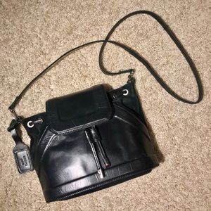 Topshop Leather Crossbody Bag with Suede detailing